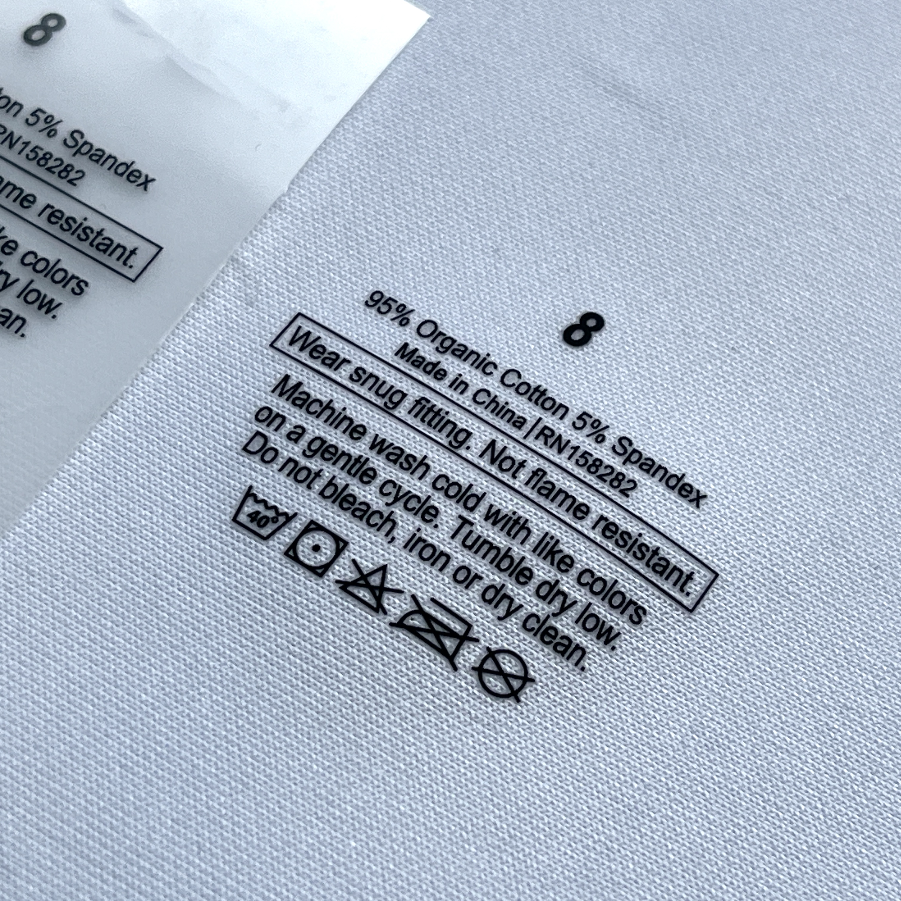 Iron on Sticker Wash Care Label for Cloth 