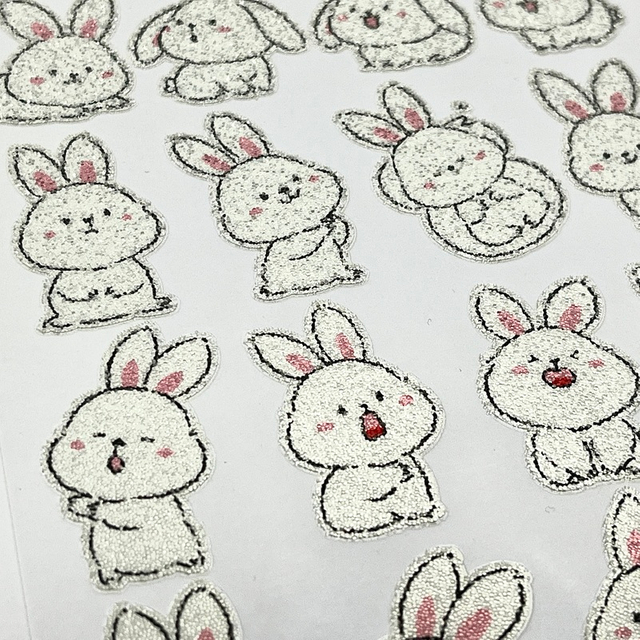 3D In-stock Customizable Cartoon Bunny Caviar Stickers for DIY Handicrafts