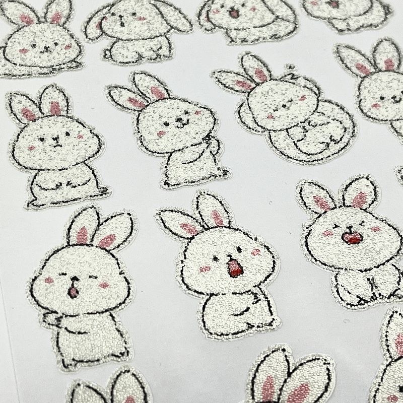 3D In-stock Customizable Cartoon Bunny Caviar Stickers for DIY Handicrafts