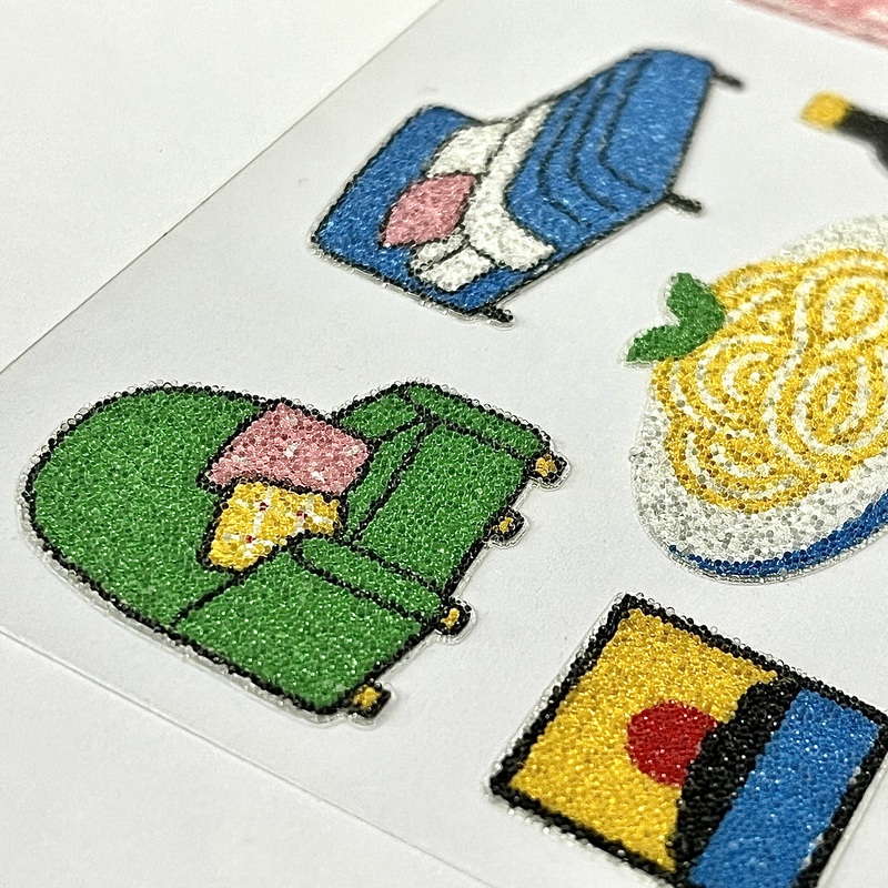 In-stock Customizable Vibrant Caviar Stickers for Journal Handicrafts