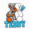 Teddy Bear Flock Heat Transfer Sticker