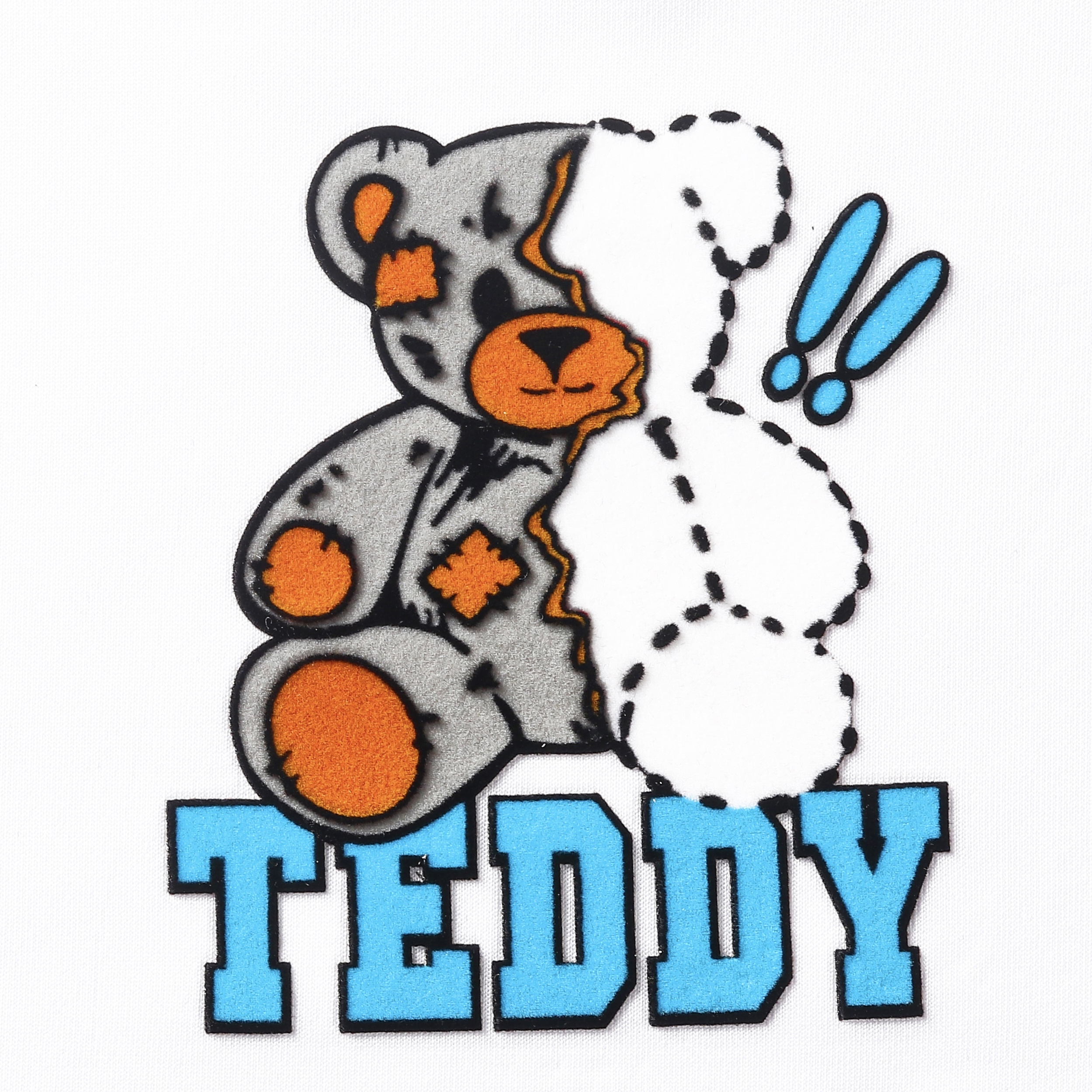 Teddy Bear Flock Heat Transfer Sticker