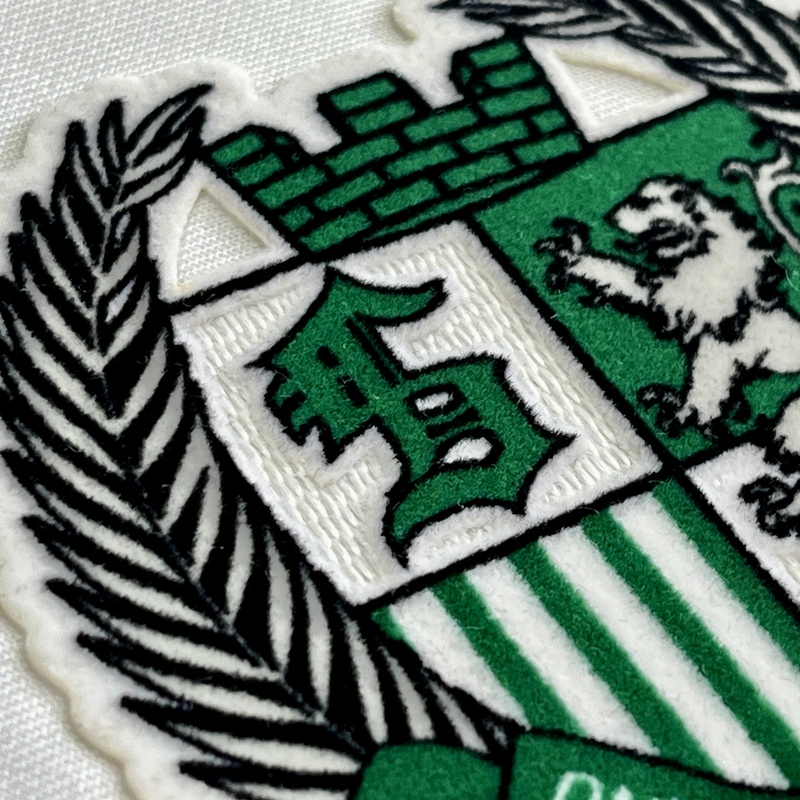Crest-shaped Flock and Tatami Fabric Badge