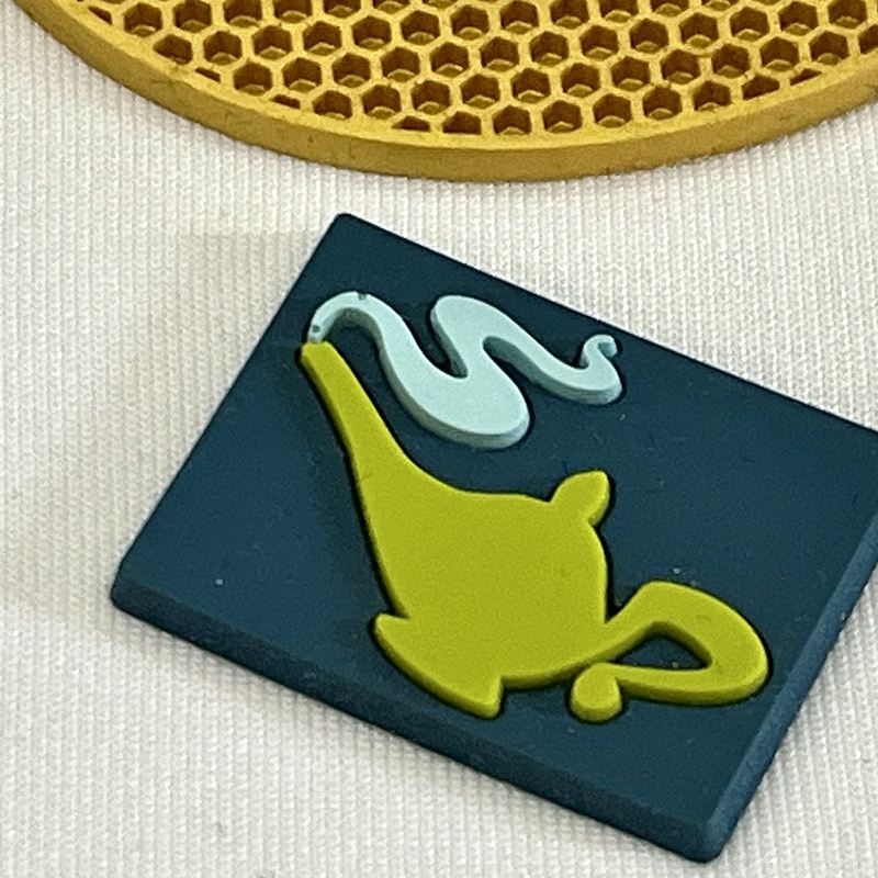 3D Square Teapot Club Rubber Silicone Badges Logo Patches Sports Hot Stamp Patches with Stars for Teamwear Uniform Sportswear