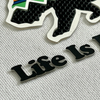 3D Multi-color Bear And Letters Rubber Silicone Iron-on Patches Sports Badges for Sportswear Teamwear Uniform Bags Caps