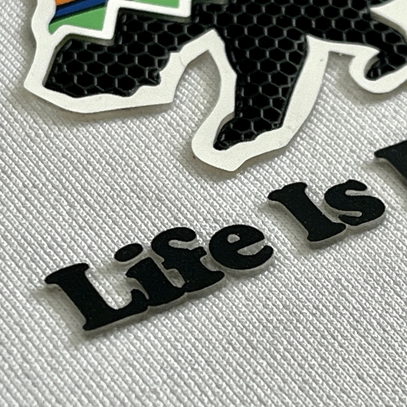 3D Multi-color Bear And Letters Rubber Silicone Iron-on Patches Sports Badges for Sportswear Teamwear Uniform Bags Caps