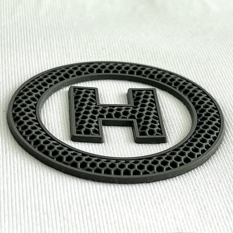 3D Black Circular Letters Rubber Silicone Iron-on Patches Sports Badges for Sportswear Teamwear Uniform