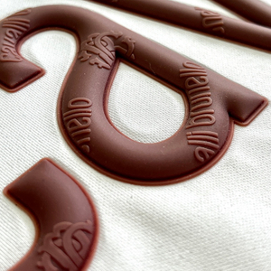 3D Embossed Letters Silicone Patches Heat Transfer with Heat-sensitive Effect for Garments Sweatshirt Hoodie 