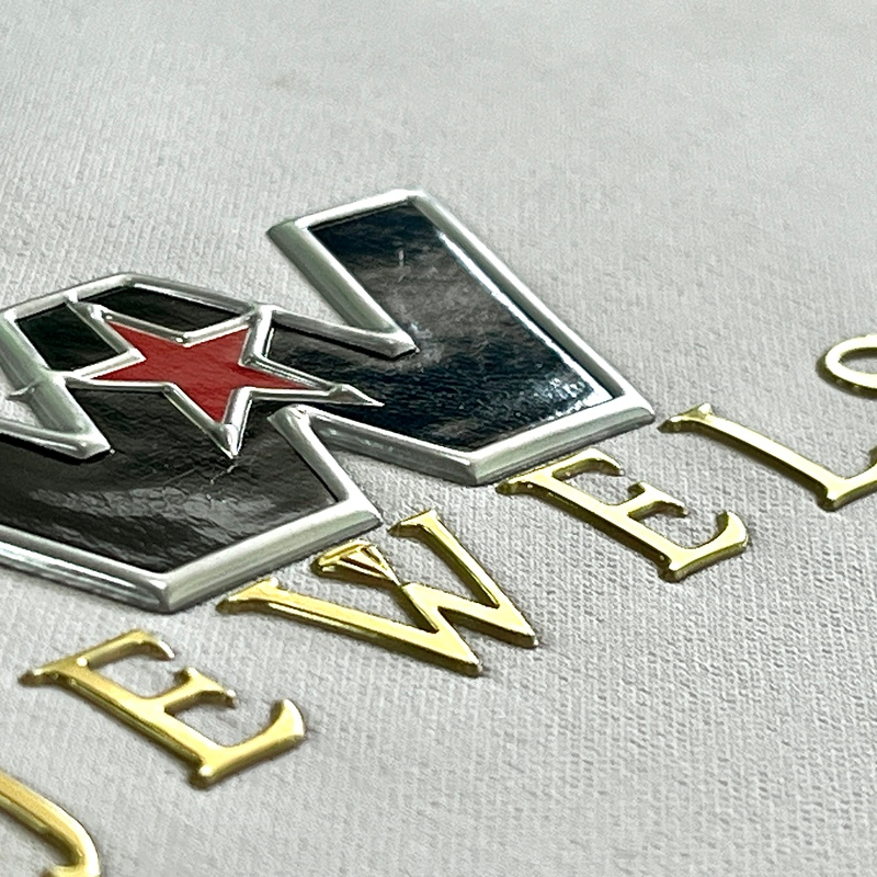 3D Metallic Golden TPU Patches Sports Badges embossed Metallic High Frequency for Sportswear Garments Uniforms