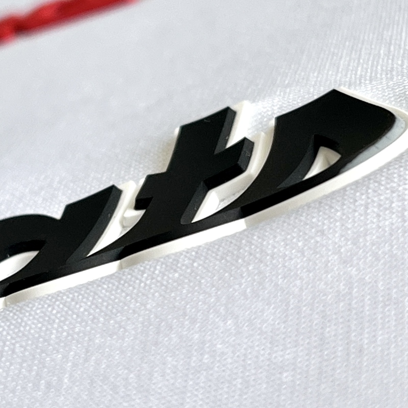 3D Black And White Lettering Silicone Sew On Iron Patches for Garments