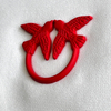 3D Red Swallow-motif Ring-shaped Silicone Sew On Iron Patches for Garments