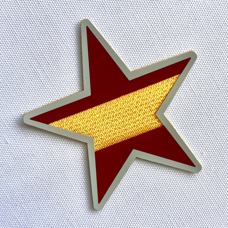 3D Star-designed Red-Gold Sew On Iron Patches for Apparel