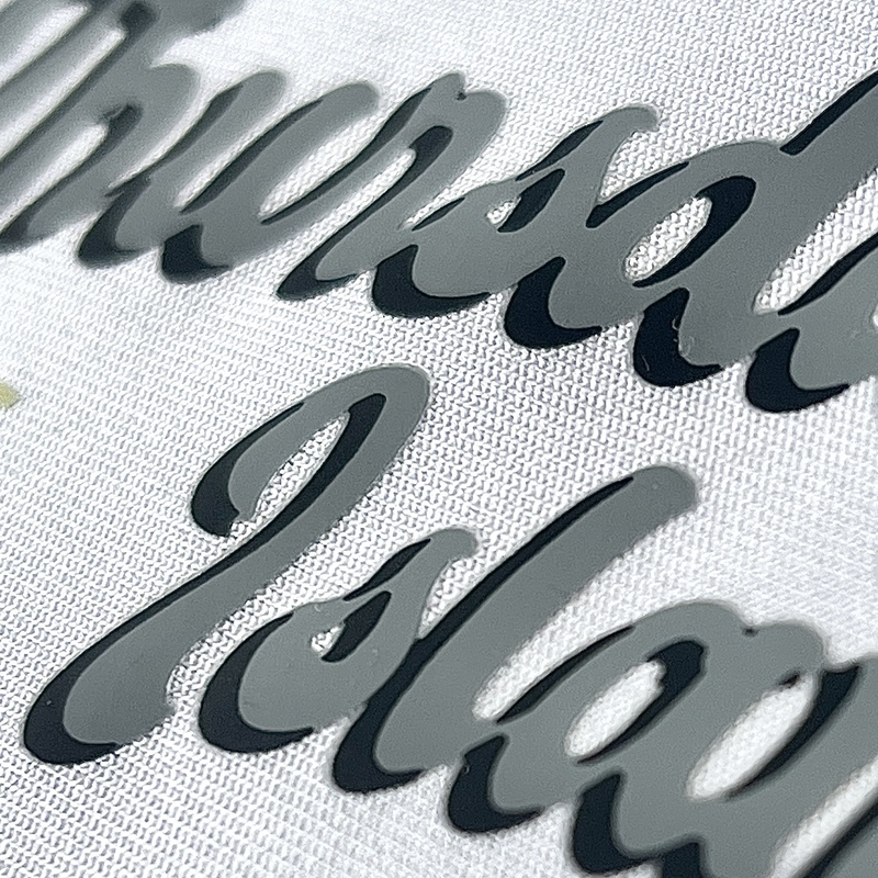 3D Muiter-color Lettering with Yellow Accents Silicone Sew On Iron Patches for Garments
