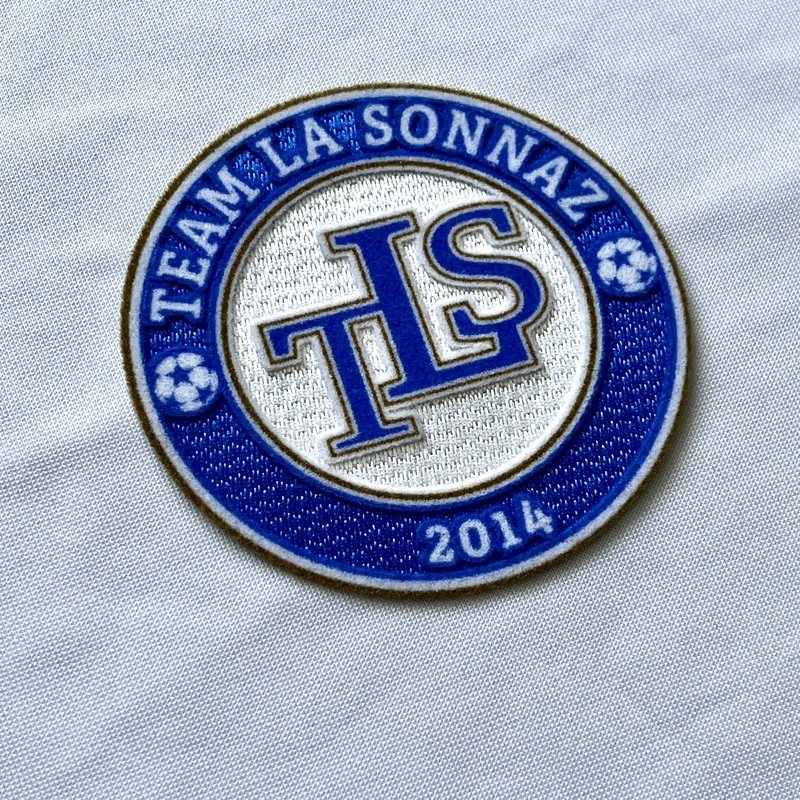 3D Blue and White Flock and Tatami Fabric Patches Sports Patches Iron On Sew On Patches for Garments Sportswear Uniforms