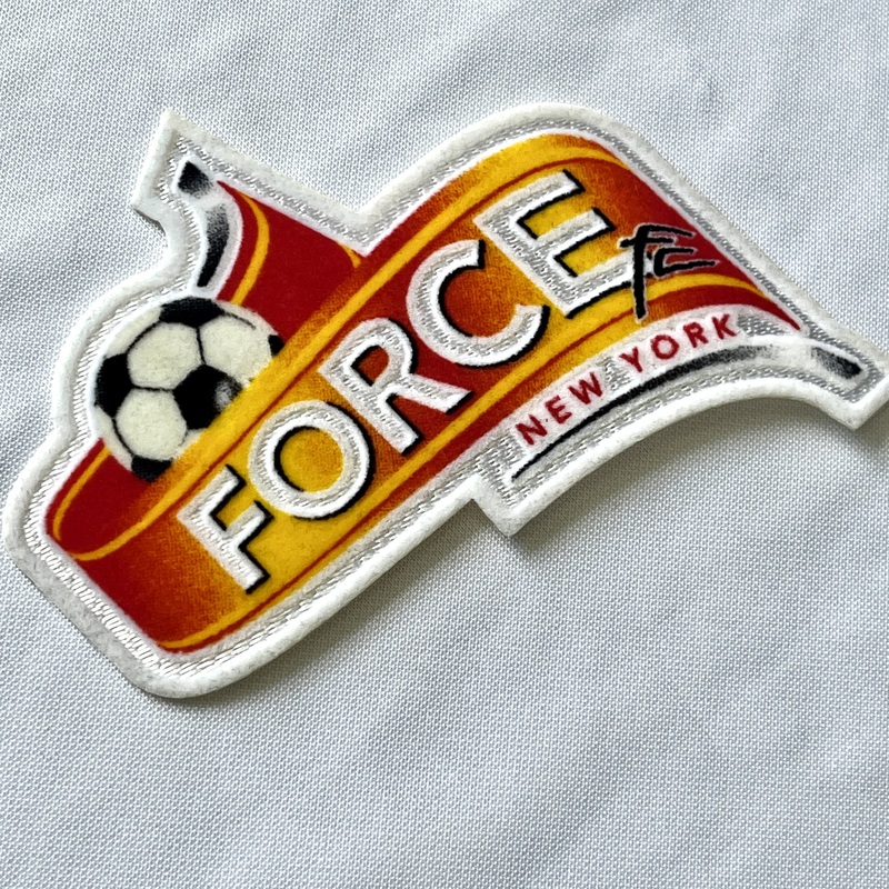 3D Red And Orange Gradient Flock And Tatami Fabric Sports Badges Iron On Sew On Club Patches for Garments Sportswear Teamwear