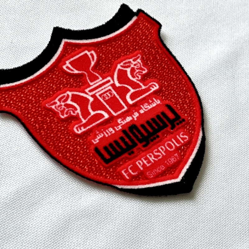 Red Flock And Tatami Fabric Patches Sports Badges Iron On Sew On Patches for Garments Sportswear Uniforms