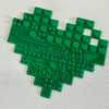 Love-shaped Green Raised Silicone patch for Clothing Pattern Design