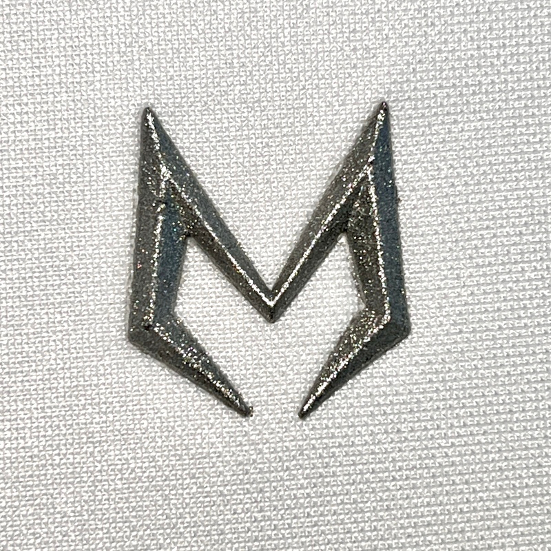 3D Silver Solid-color Raised Silicone Patch for Brand Logo