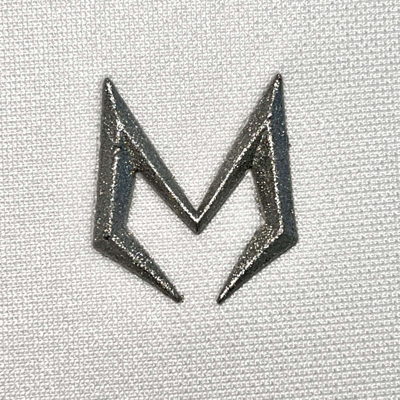 3D Silver Solid-color Raised Silicone Patch for Brand Logo