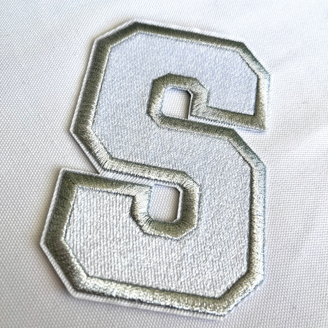 White Silver-edged Letter Embroidery Patch for Hat Decoration