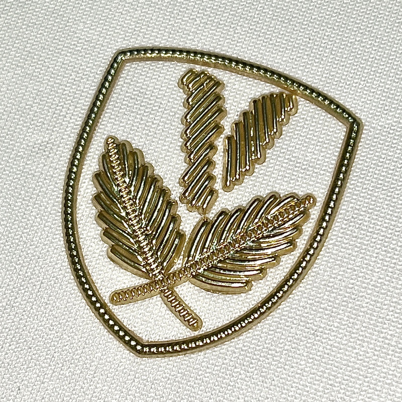 3D Metallic Gold Raised TPU Patch for High-end Brand Clothing