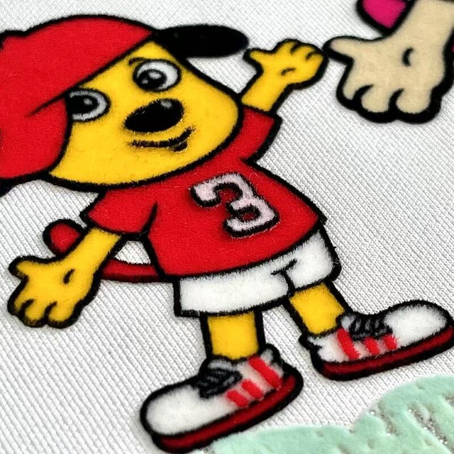  Cartoon Multi-layer Flock with Glitter Heat Transfer Labels