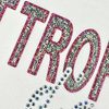 3D Fancy Sparkling Letter Heat Transfer Labels with Rhinestone and Glitter for Fashion Brands