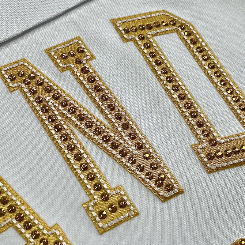 Fabric Patch Embroidery Patch with Rhinestone Heat Transfer