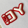 Red and White Textured Letter Logo Patch 