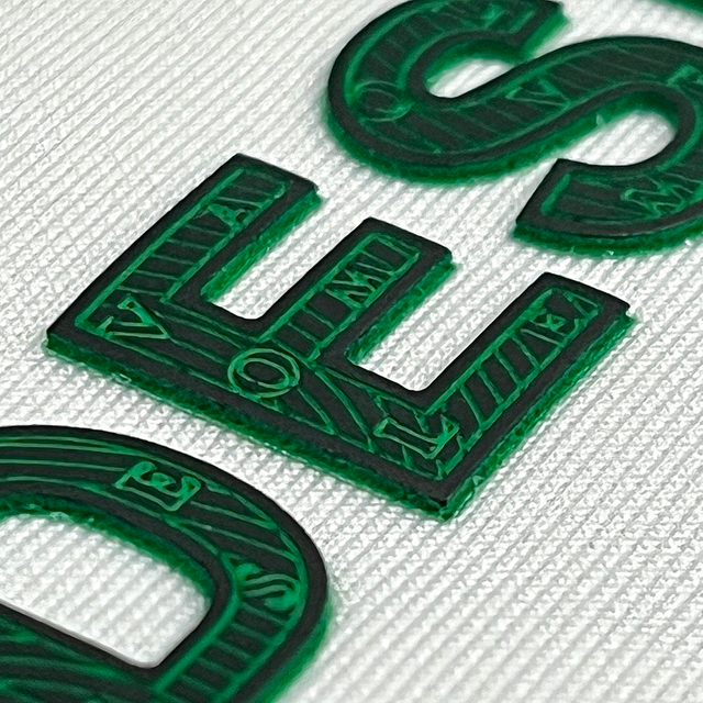 3D High-density Patterned Letters Heat Transfer Logo