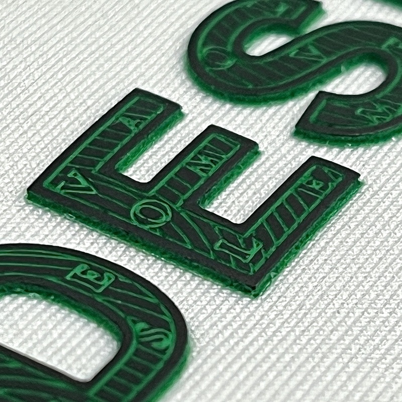 3D High-density Patterned Letters Heat Transfer Logo