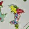 Multi-layer Flower And Shark Design Heat Transfer with Rhinestones