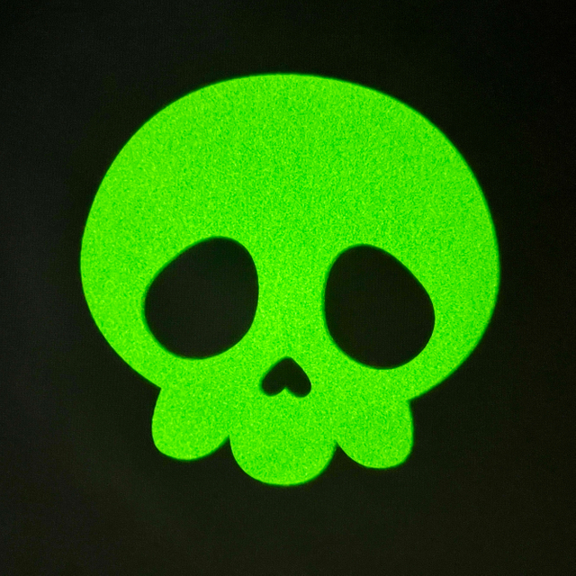 Evil Skull Luminous Heat Transfer Radiant Hazardous Printing