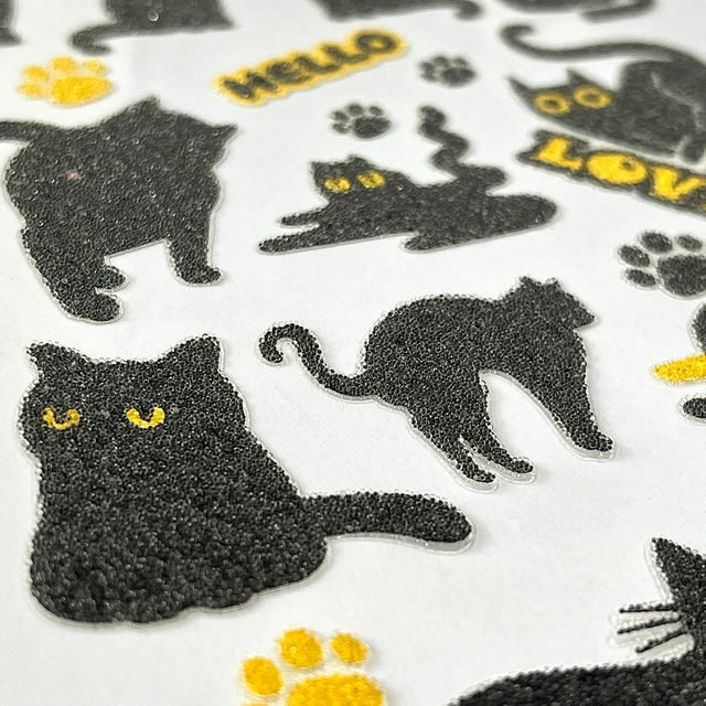 3D In-stock Customizable Adorable Cat Caviar Stickers for DIY Handicrafts