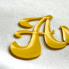 3D Yellow Jelly Letters Rubber Silicone Patches Raised Alphabets Iron-on Badges for Sportswear Teamwear Uniform