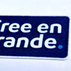 Blue And White Text-only Flock And Tatami Fabric Badge