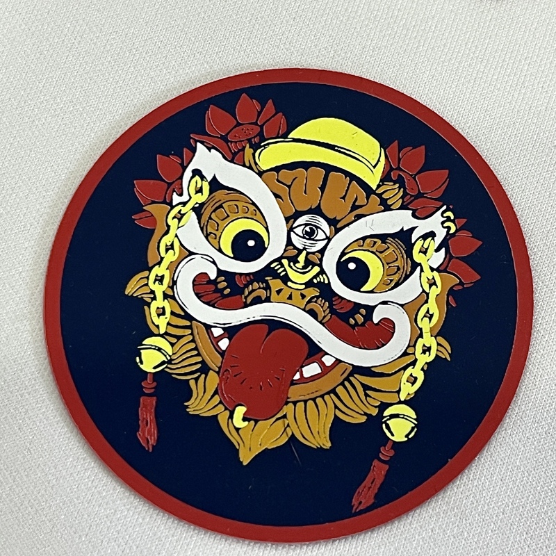 3D Lion Dance Silicone Heat Transfer Patches Logo Iron-on Patches for Sportswear Teamwear Uniform Caps Bags