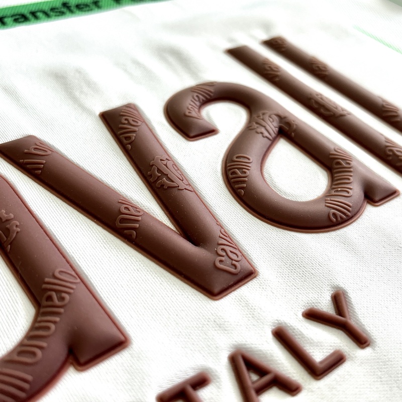 3D Embossed Letters Silicone Patches Heat Transfer with Heat-sensitive Effect for Garments Sweatshirt Hoodie 