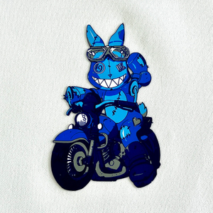 Blue Animal Rubber Silicone Iron-on Patches Club Badges for Children's Teamwear Uniform Caps