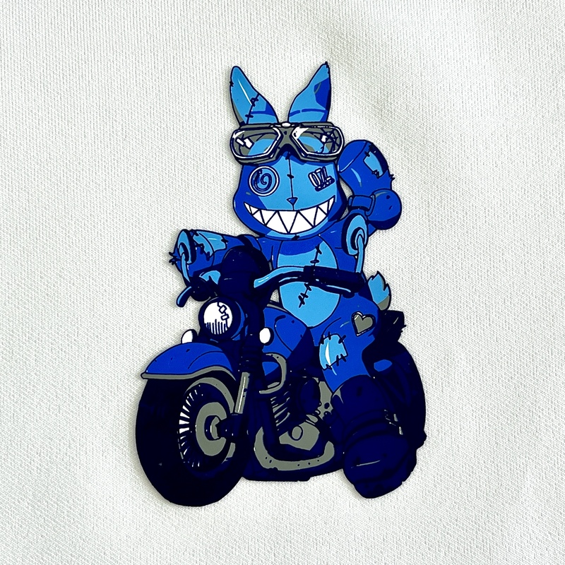 Blue Animal Rubber Silicone Iron-on Patches Club Badges for Children's Teamwear Uniform Caps