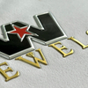 3D Metallic Golden TPU Patches Sports Badges embossed Metallic High Frequency for Sportswear Garments Uniforms