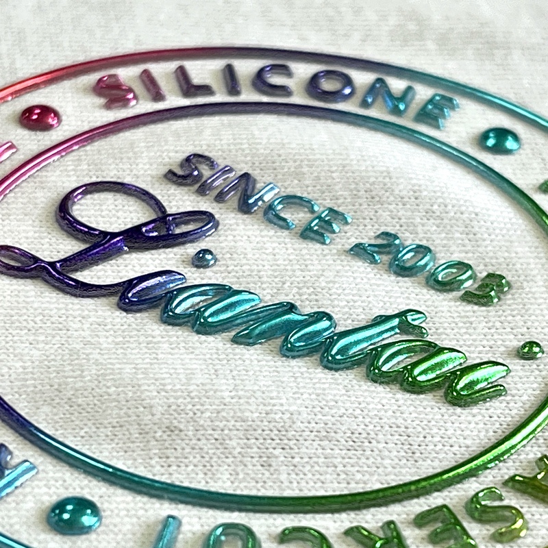 3D Iridescent TPU Patches Logo Badges Metallic High Frequency Patches for Sportswear Garments Uniforms