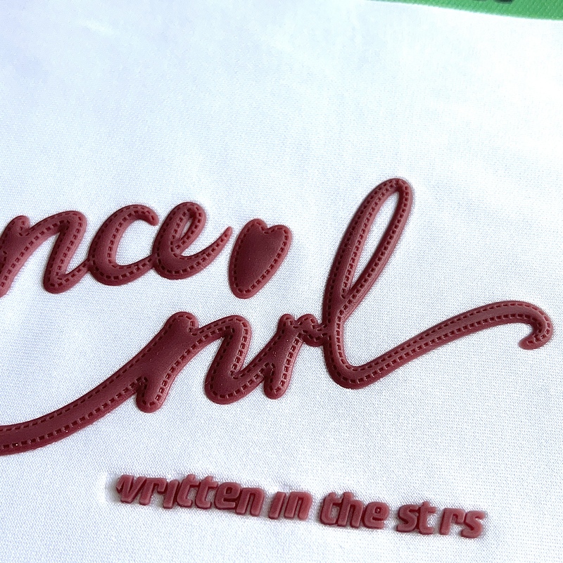 3D Brownish-red Lettering Silicone Sew On Iron Patches for Garments