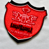 Red Flock And Tatami Fabric Patches Sports Badges Iron On Sew On Patches for Garments Sportswear Uniforms