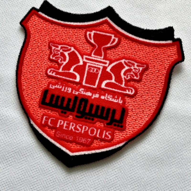 Red Flock And Tatami Fabric Patches Sports Badges Iron On Sew On Patches for Garments Sportswear Uniforms