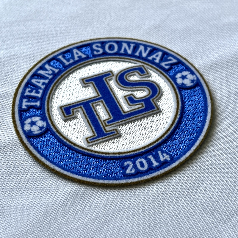 3D Blue and White Flock and Tatami Fabric Patches Sports Patches Iron On Sew On Patches for Garments Sportswear Uniforms