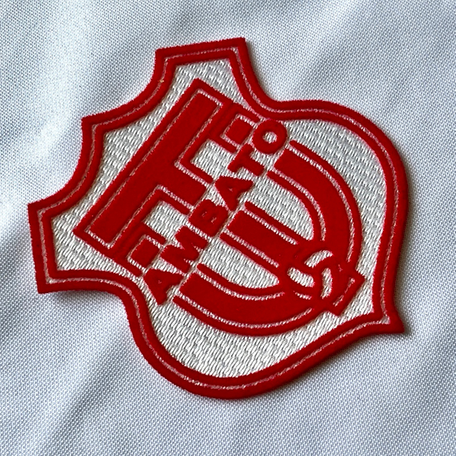 Football Red Flock And Tatami Fabric Patches for Baseball Jacket Logo