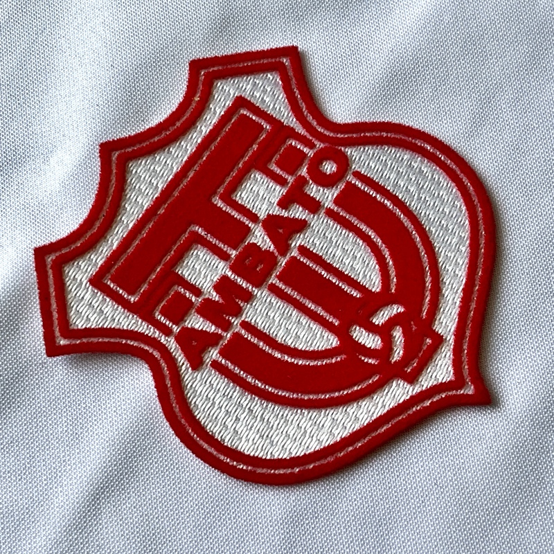 Football Red Flock And Tatami Fabric Patches for Baseball Jacket Logo