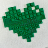 Love-shaped Green Raised Silicone patch for Clothing Pattern Design