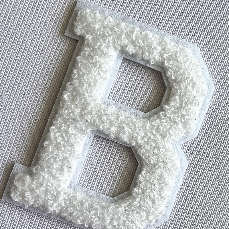 White Letter Design Embroidery Patch for Hat Logo